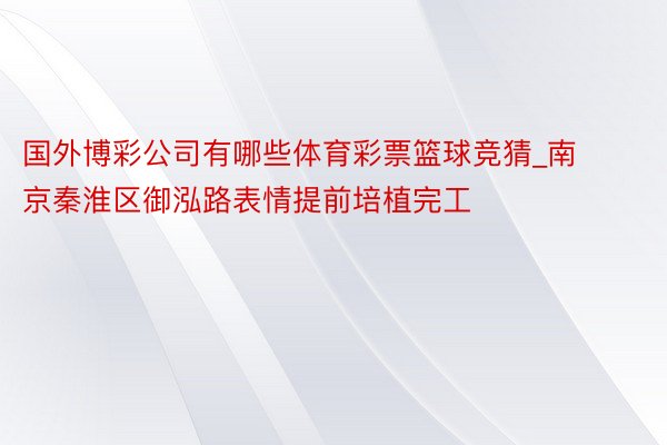 国外博彩公司有哪些体育彩票篮球竞猜_南京秦淮区御泓路表情提前培植完工